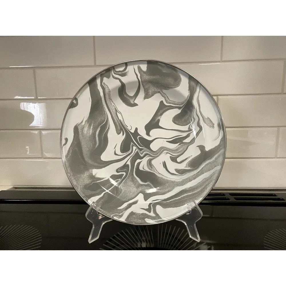 Pottery Barn Airstream Special Edition Enamel Marbled Dinnerware Used